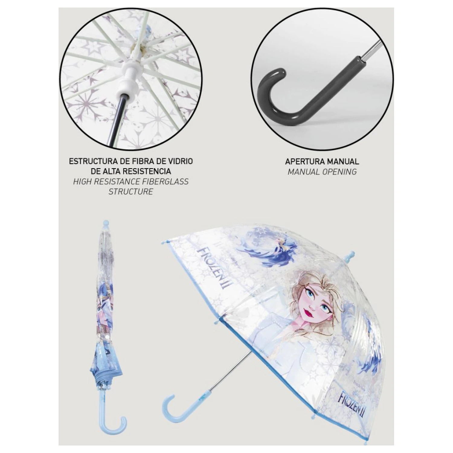 Disney Frozen Ice Queen Kids' Transparent Umbrella Ø71 cm product photo