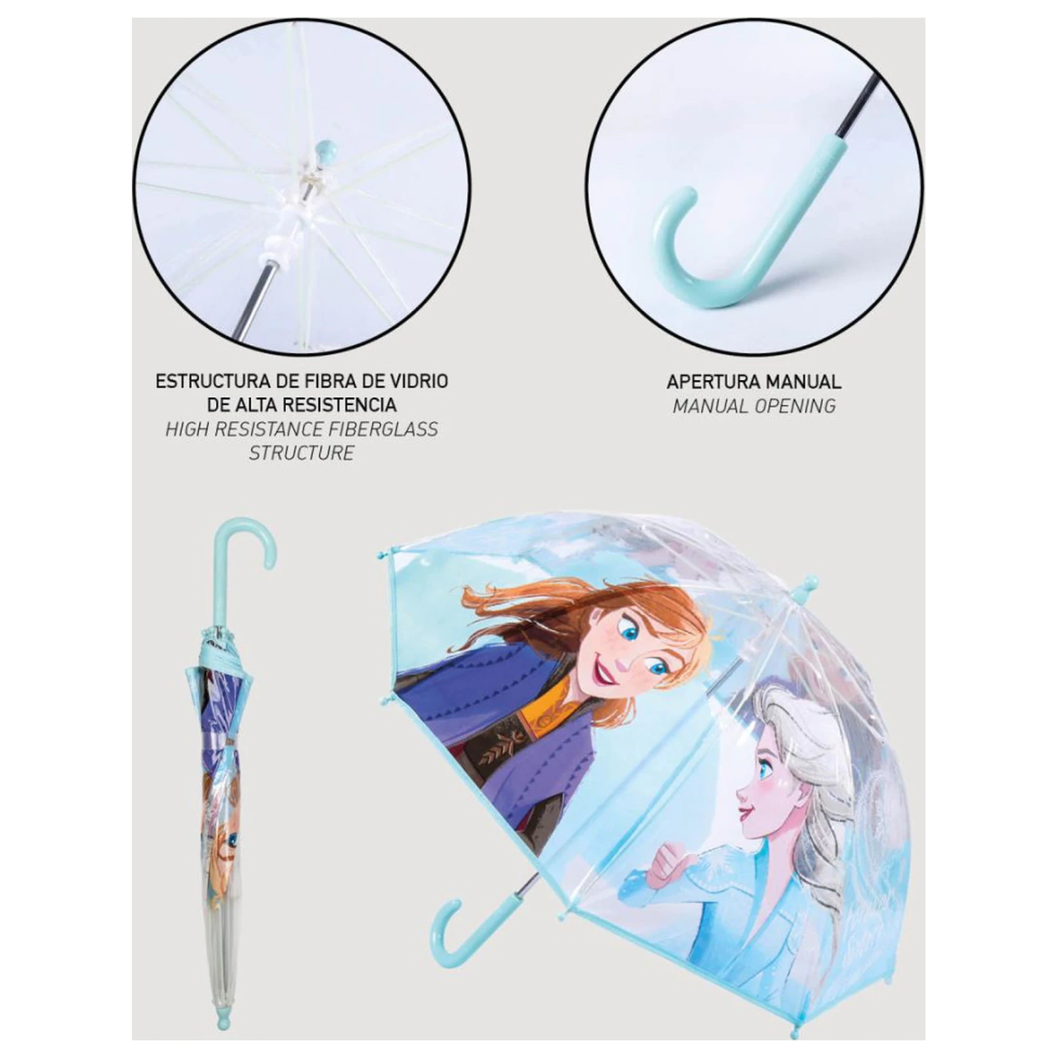 Disney Frozen Icy Drizzle Kids' Clear Umbrella Ø71 cm product photo