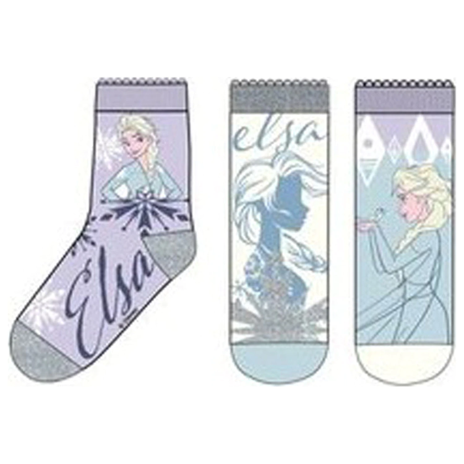 Disney Frozen Icy Elsa Kids Socks 31/34 product photo