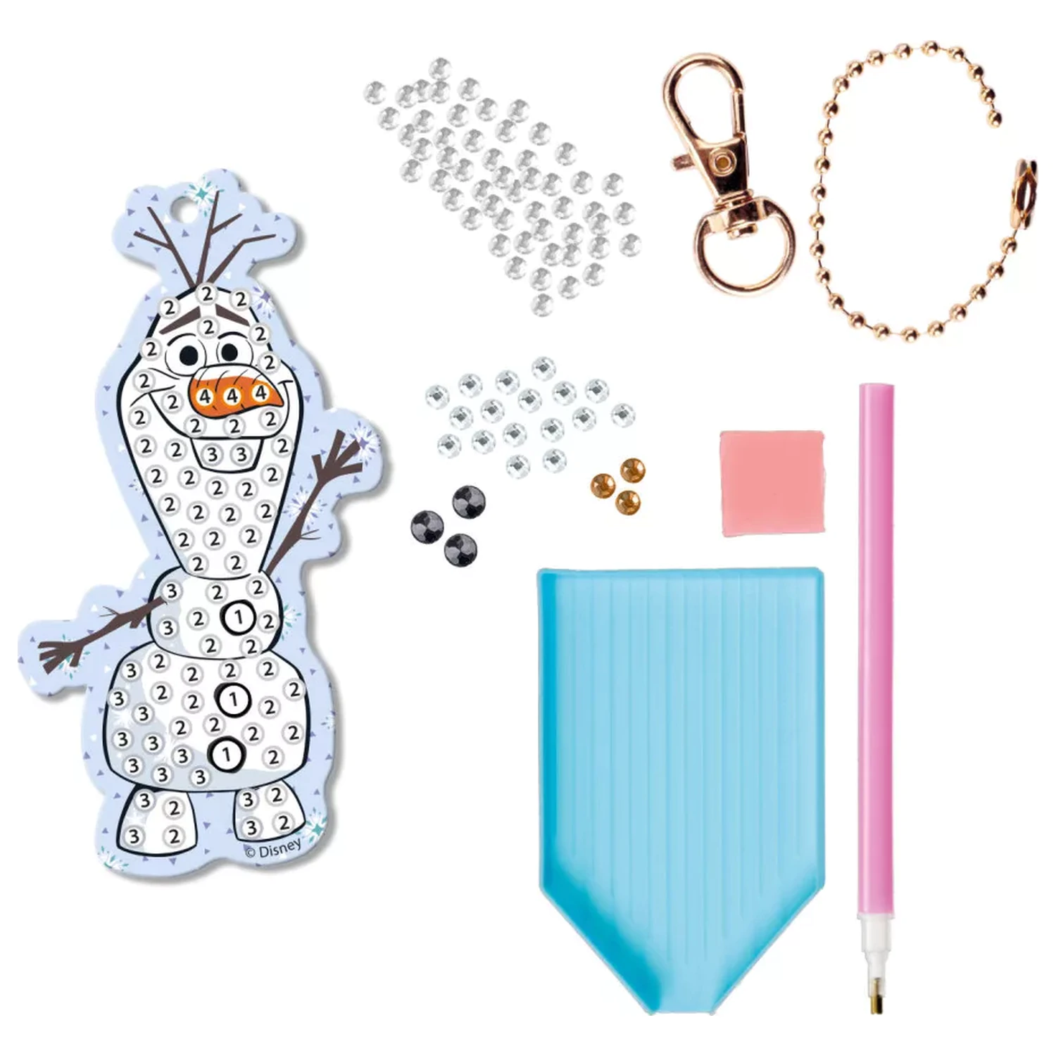 Disney Frozen Olaf Diamond Painting Keychain Kit product photo
