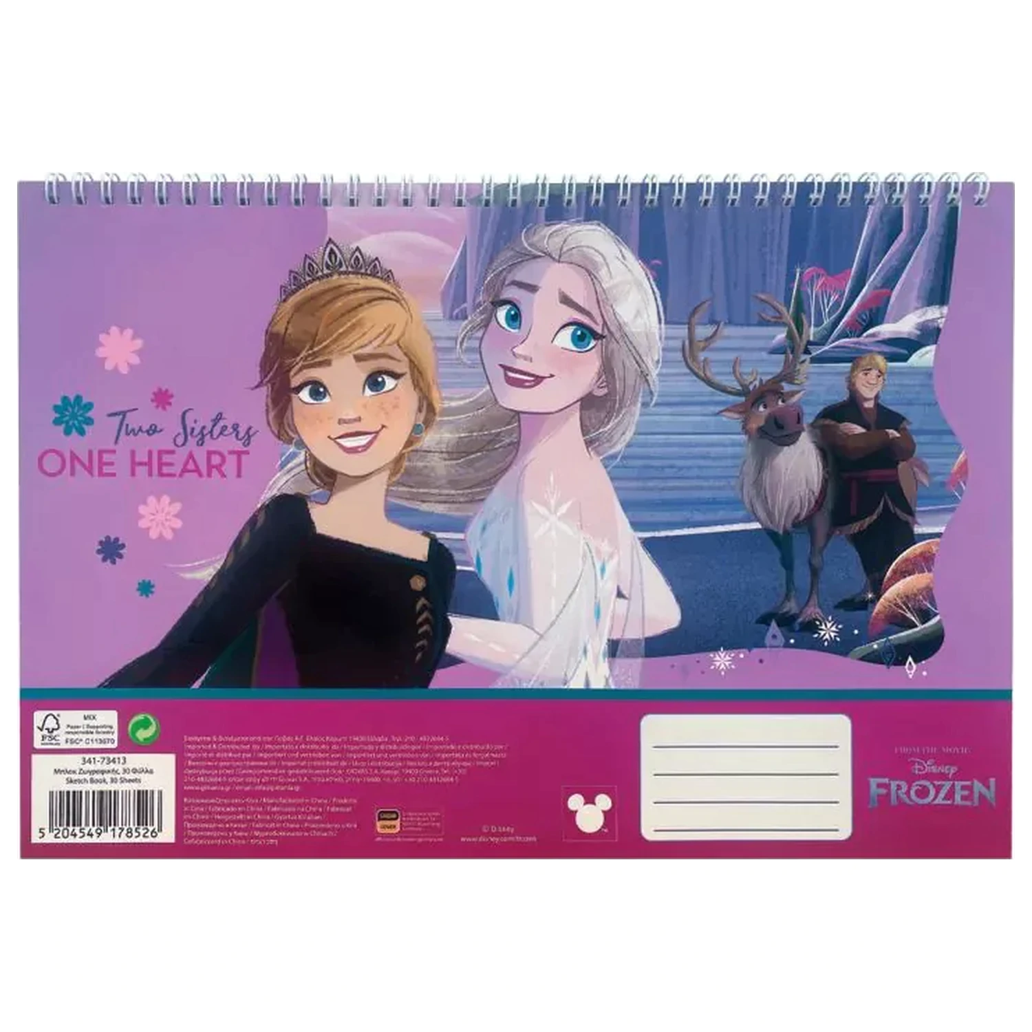 Disney Frozen One Heart A4 Spiral Sketchbook, 30 sheets product photo