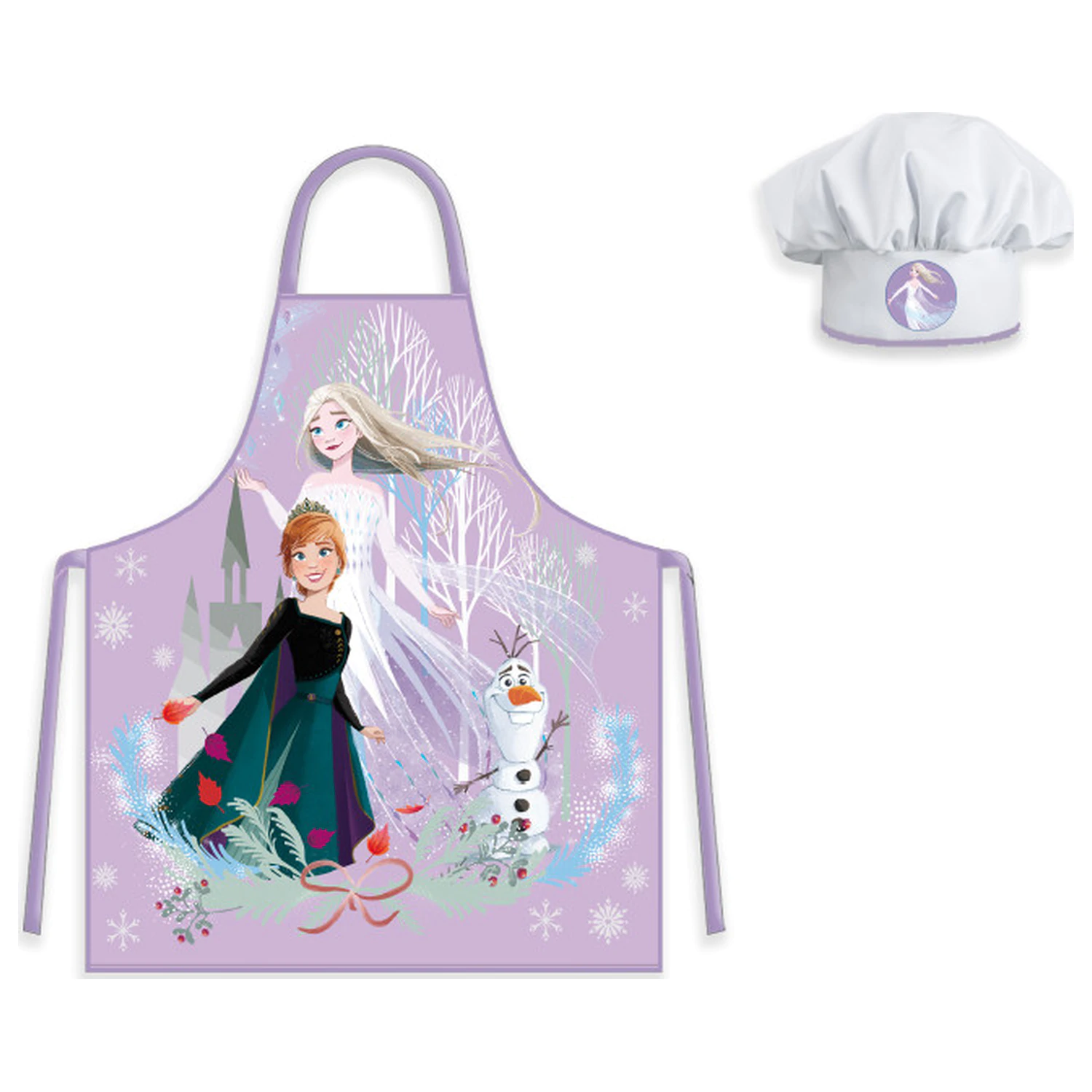Disney Frozen Purple Autumn Kids' Apron 2-Piece Set product photo