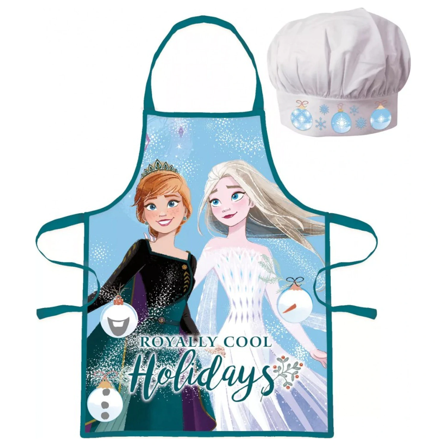 Disney Frozen Royally Cool Christmas Apron and Plastic Dinnerware Set product photo