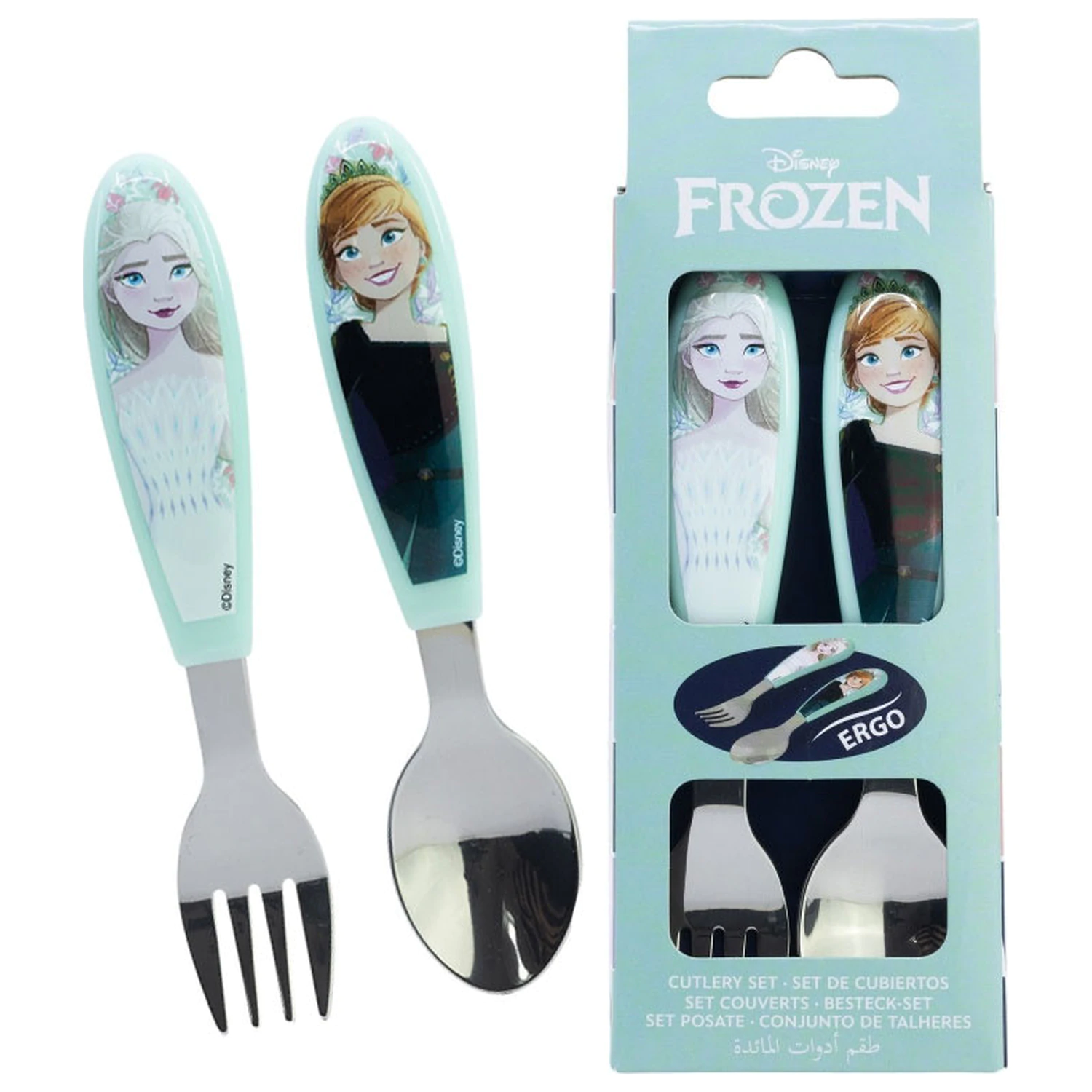 Disney Frozen Snowy Tale Metal Ergo Cutlery Set - 2 Pieces product photo