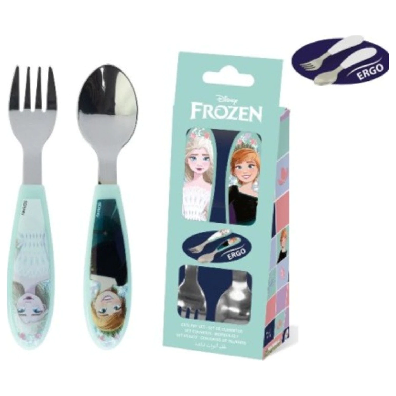 Disney Frozen Snowy Tale Metal Ergo Cutlery Set - 2 Pieces product photo