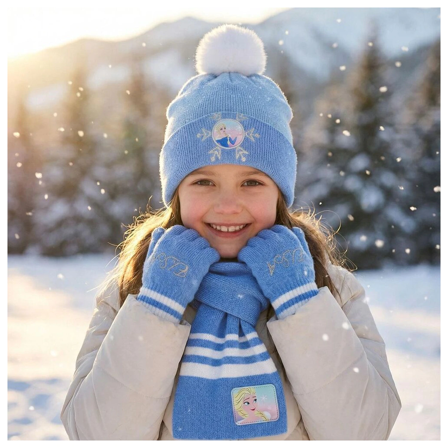 Disney Frozen winter set snood hat gloves product photo