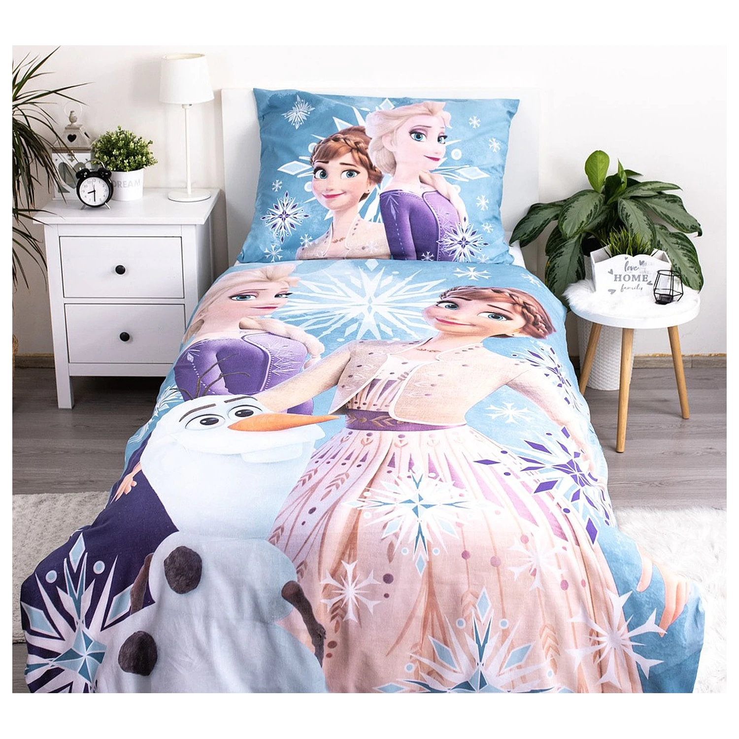 Disney Frozen White Snowflake Children's Duvet Cover product photo