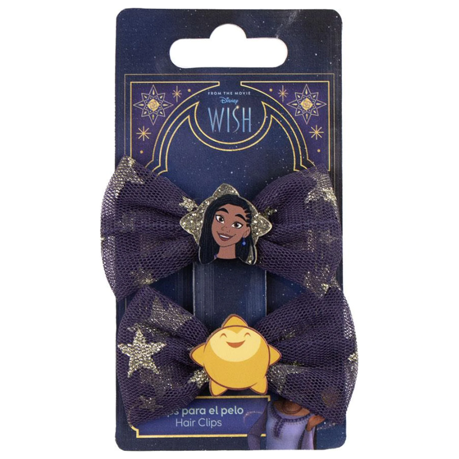 Disney Wish Sparkling Bows Hair Clip Set, 2-Pack product photo