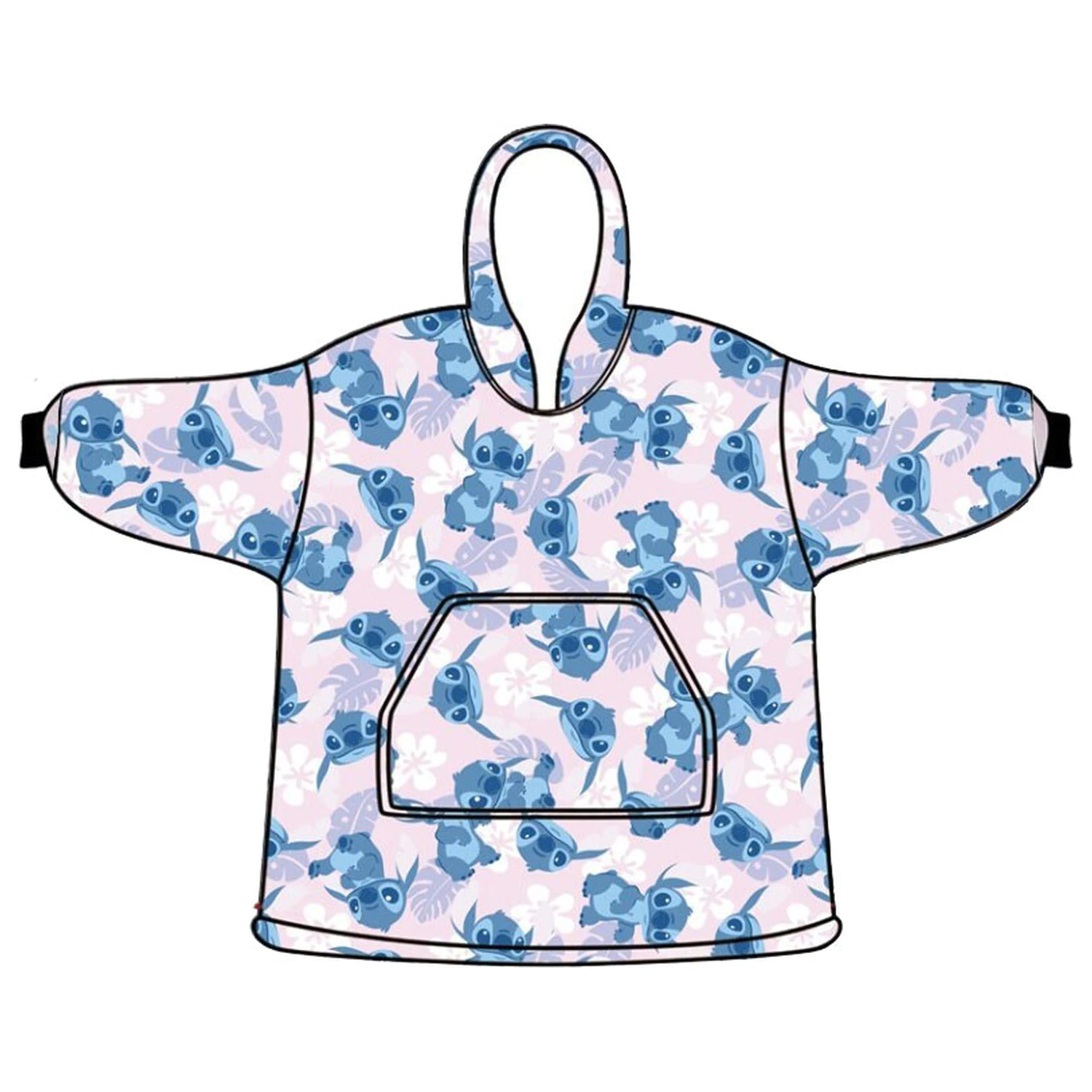 Disney Stitch Light Rose pullover plush fleece blanket, poncho 7-14 years product photo