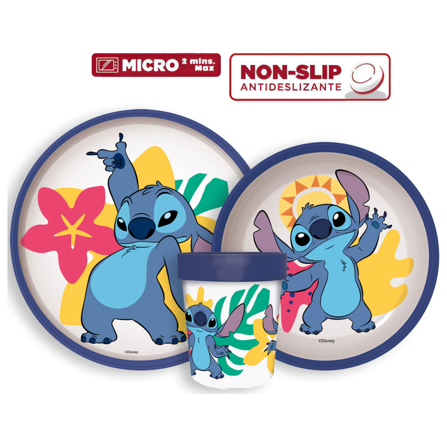 Disney Lilo & Stitch Palms Non-Slip Dinnerware Set, Micro Plastic Set product photo