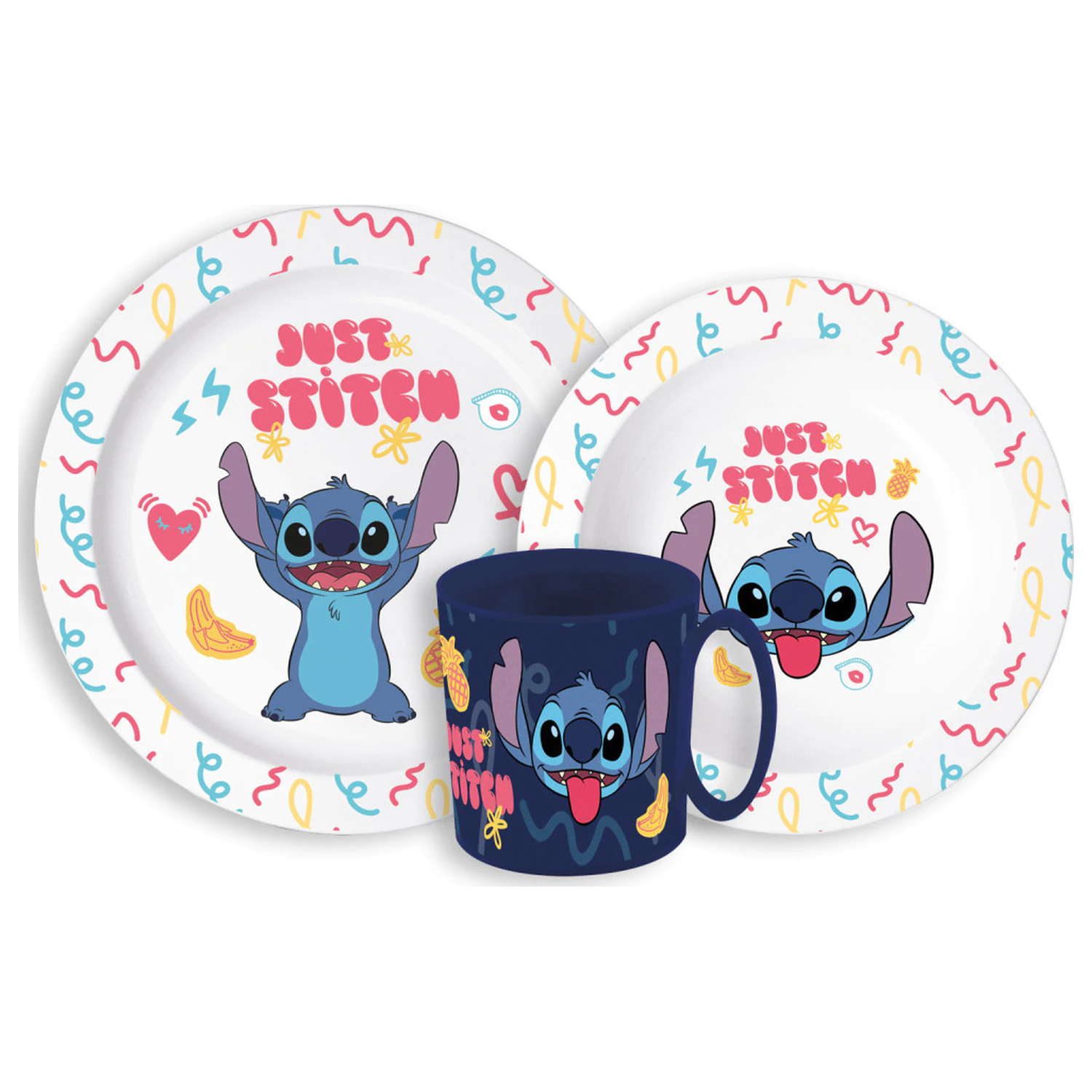 Disney Lilo & Stitch Palms Dinner Set, Micro Plastic Set with Mug 265 ml product photo