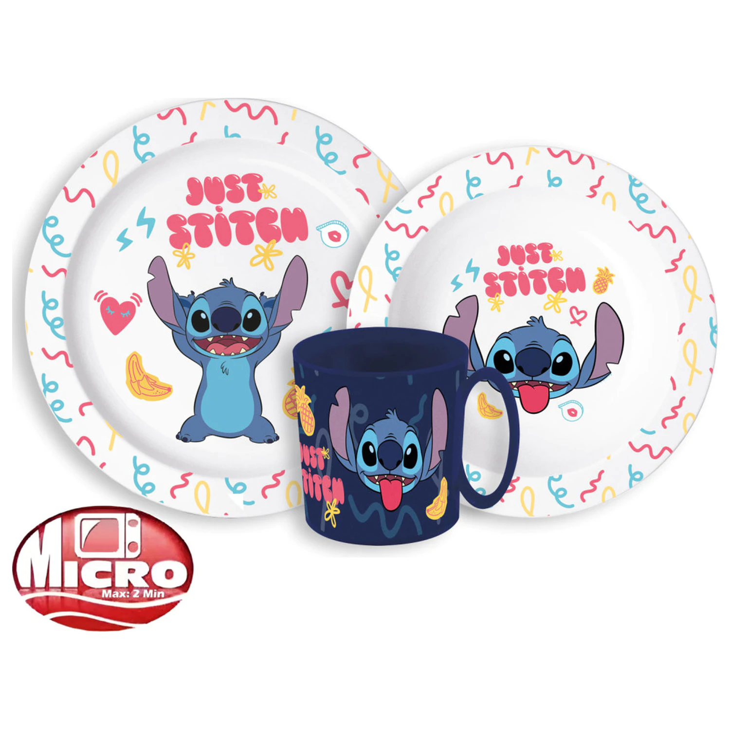 Disney Lilo & Stitch Palms Dinner Set, Micro Plastic Set with Mug product photo