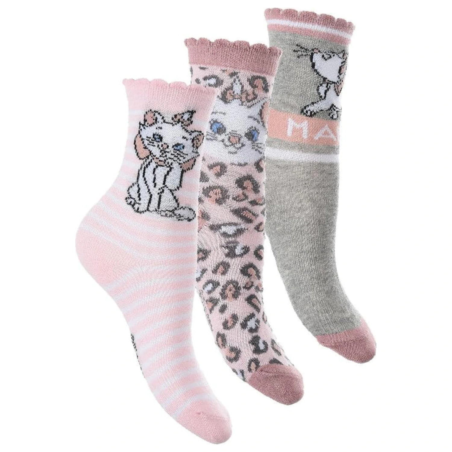 Disney Marie Cheetah Spots Kids Socks 27/30 product photo