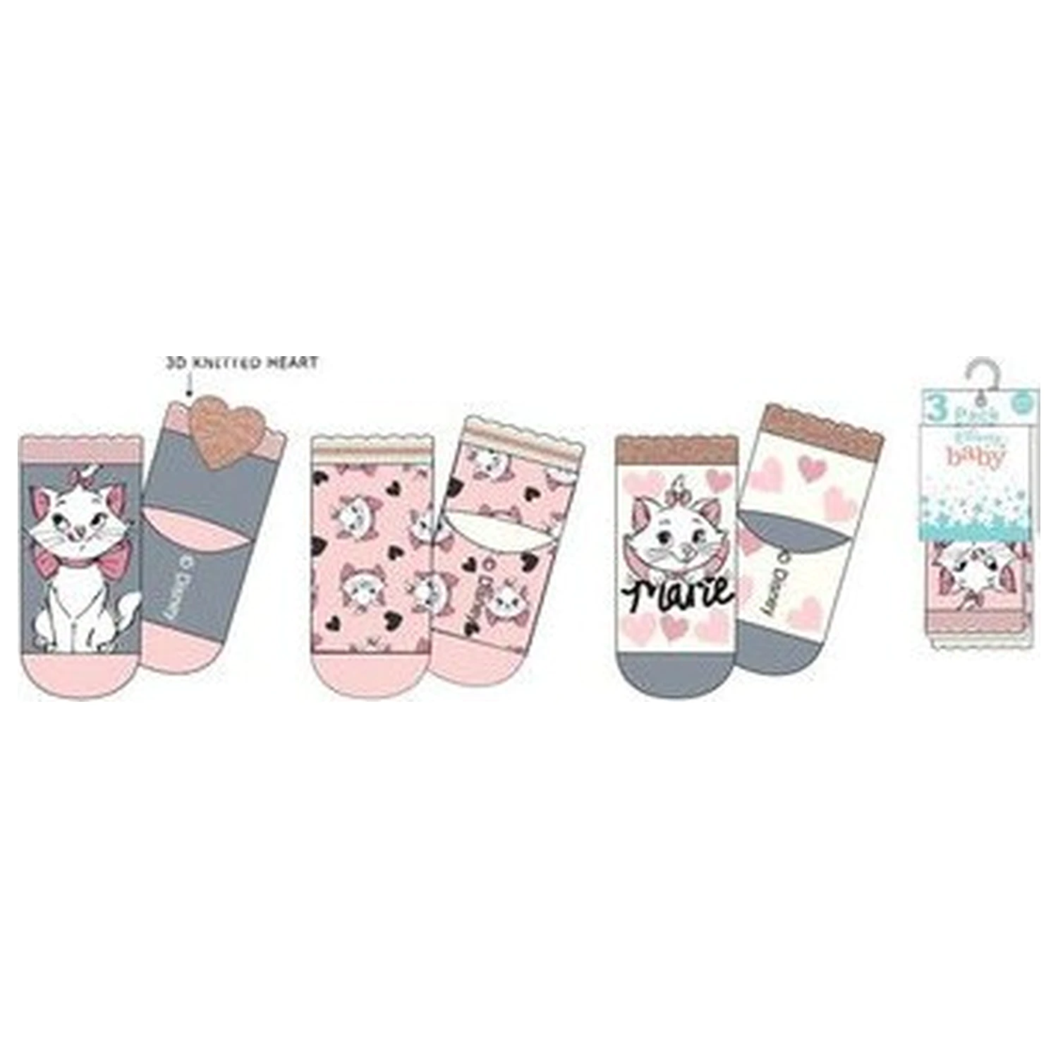 Disney Marie Cute Hearts baby socks 6-12 months product photo
