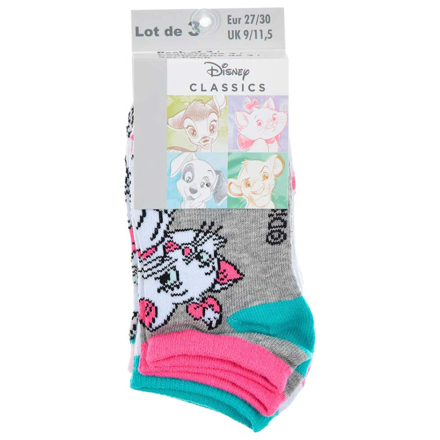 Disney Marie Dots Green Kids' Secret Socks 31/34 product photo