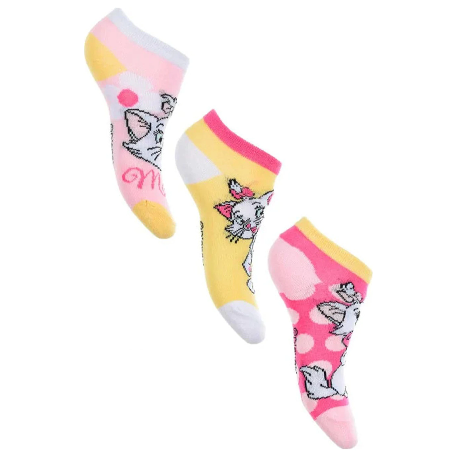 Disney Marie Dots Yellow Kids' Secret Socks 27/30 product photo