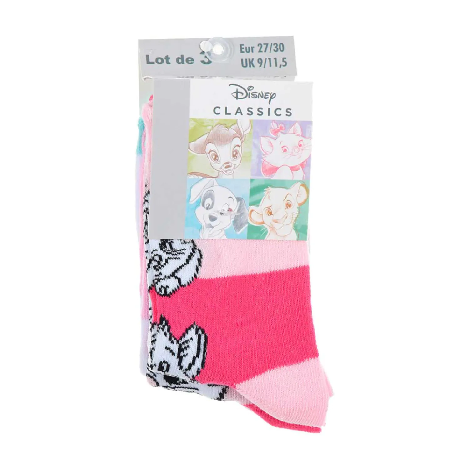 Disney Marie Fancy Pink Kids Socks 27/30 product photo