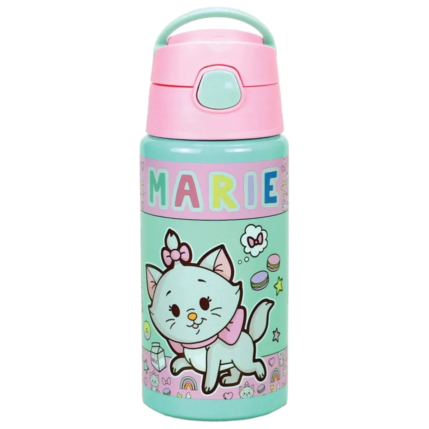 Disney Marie Little Lady aluminum straw water bottle with hanger 500 ml product photo