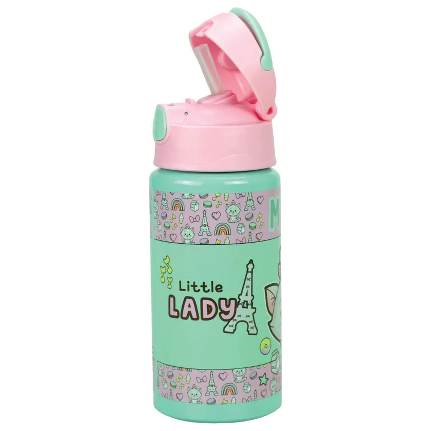 Disney Marie Little Lady aluminum straw water bottle with hanger 500 ml product photo