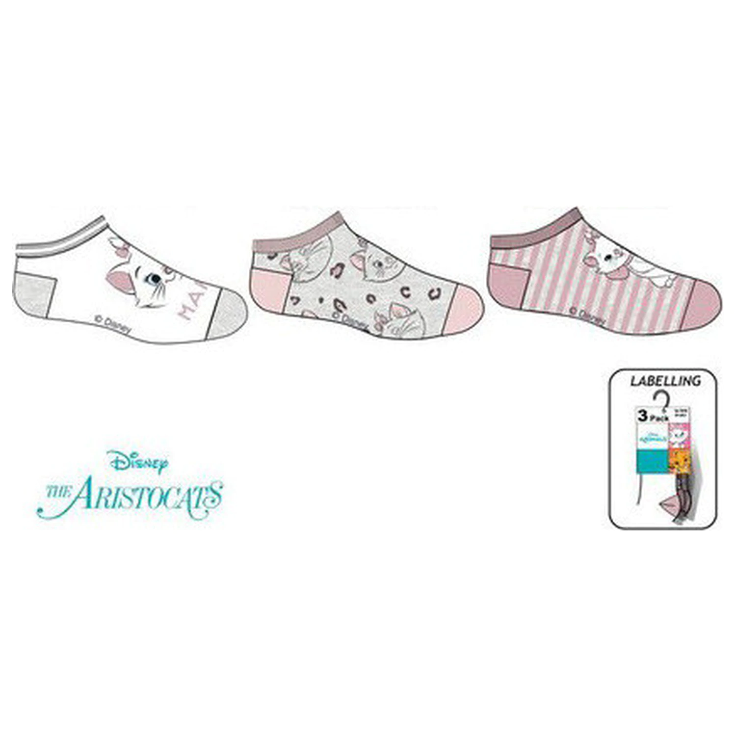 Disney Marie Meowgical Pink Kids' Secret Socks 27/30 product photo