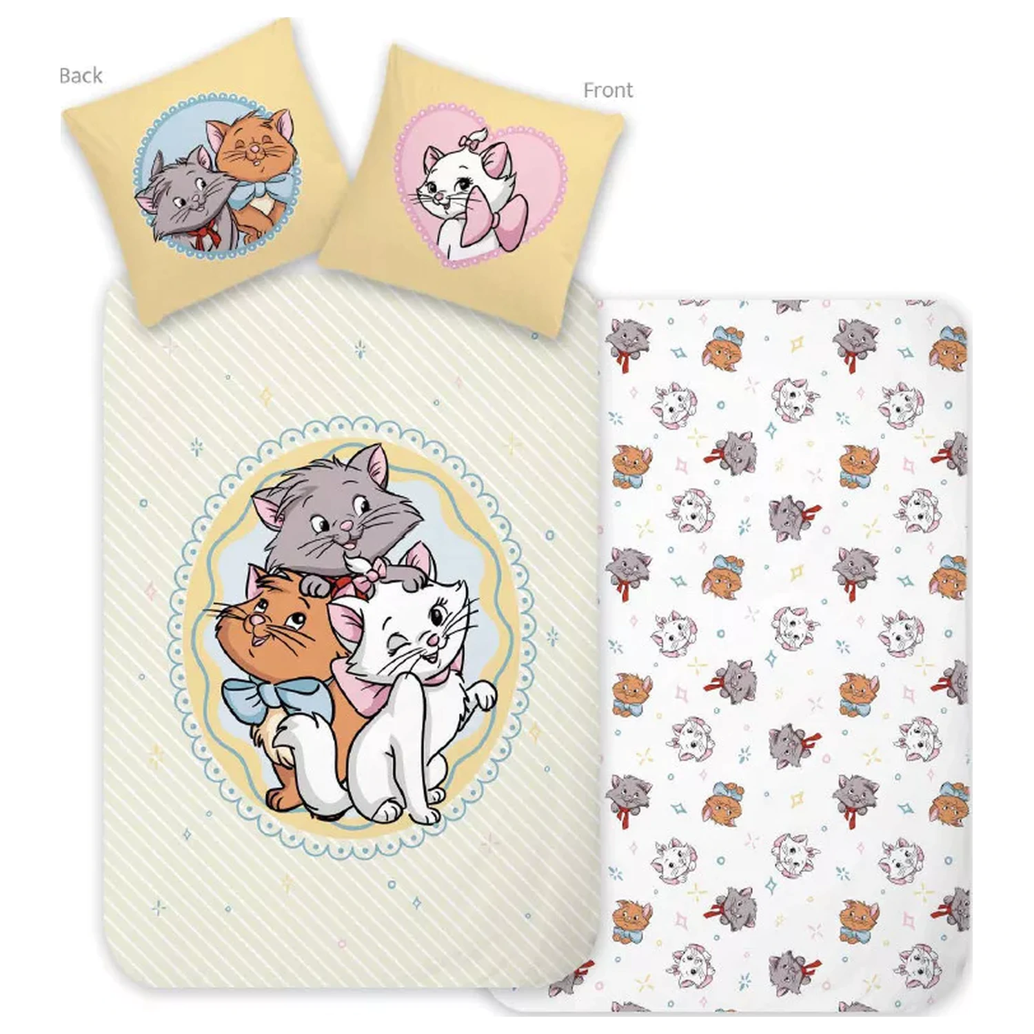 Disney Marie Trio Kids' Duvet Cover for Toddlers and Preschoolers product photo