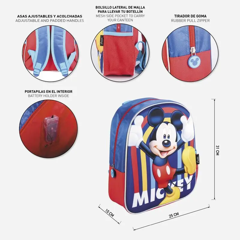 Disney Mickey 3D backpack with lights 31cm product photo