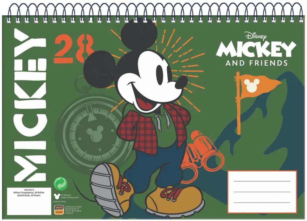 Disney Mickey A/4 Spiral Sketchbook 30 Sheets product photo