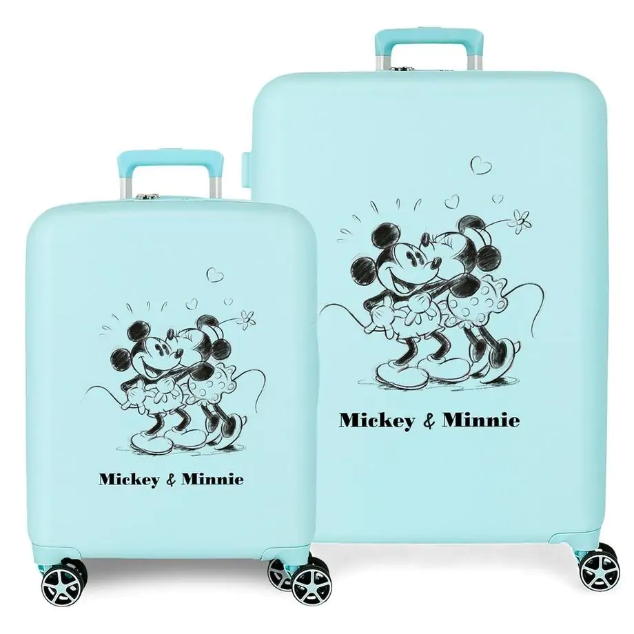 Disney Mickey & Minnie Kisses ABS pack 2 trolley suitcases product photo