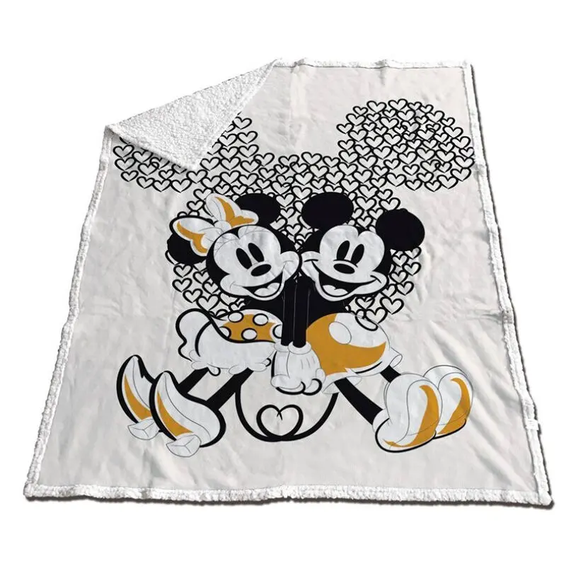 Disney Mickey &amp; Minnie coral sherpa blanket product photo