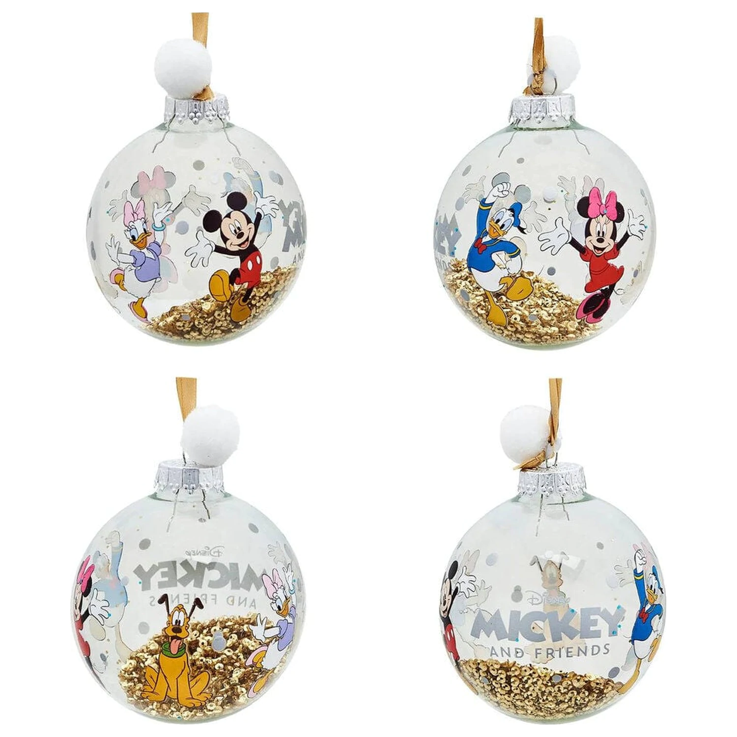 Disney Mickey and Friends Set of 7 Christmas baubles product photo