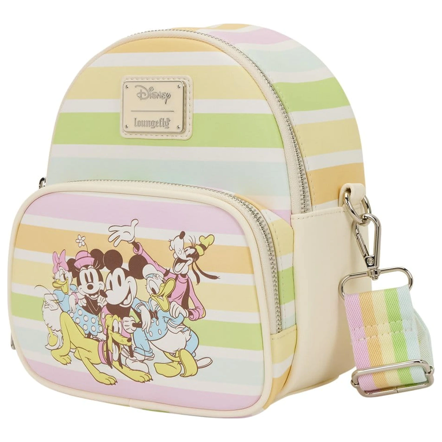 Disney by Loungefly Crossbody Bag Mickey and Friends Rainbow Stribes product photo