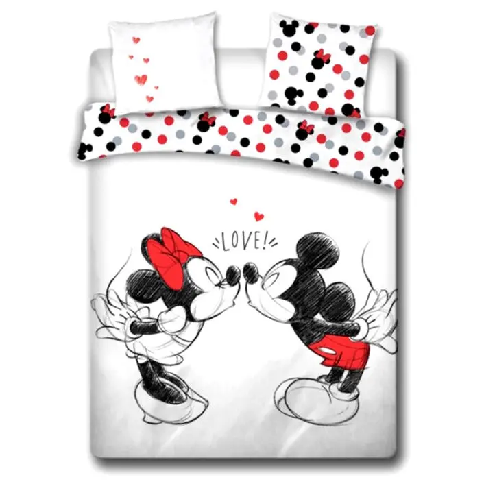 Disney Mickey and Minnie Love cotton duvet cover bed 135cm product photo