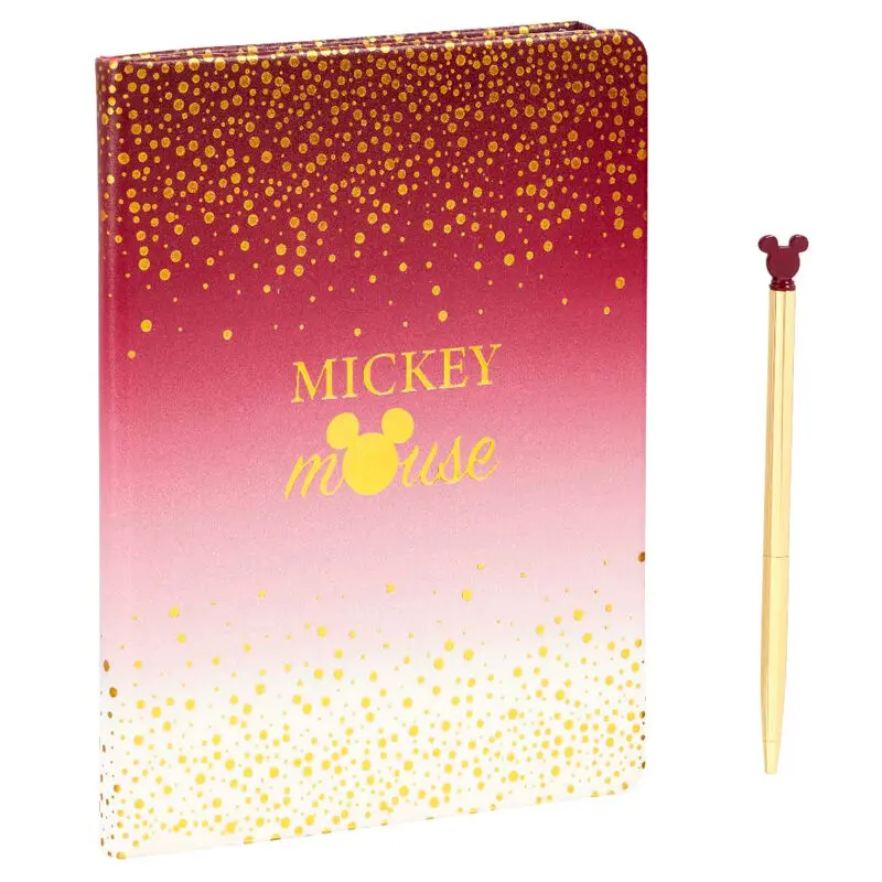 Disney Notebook with Pen Mickey Berry Glitter product photo