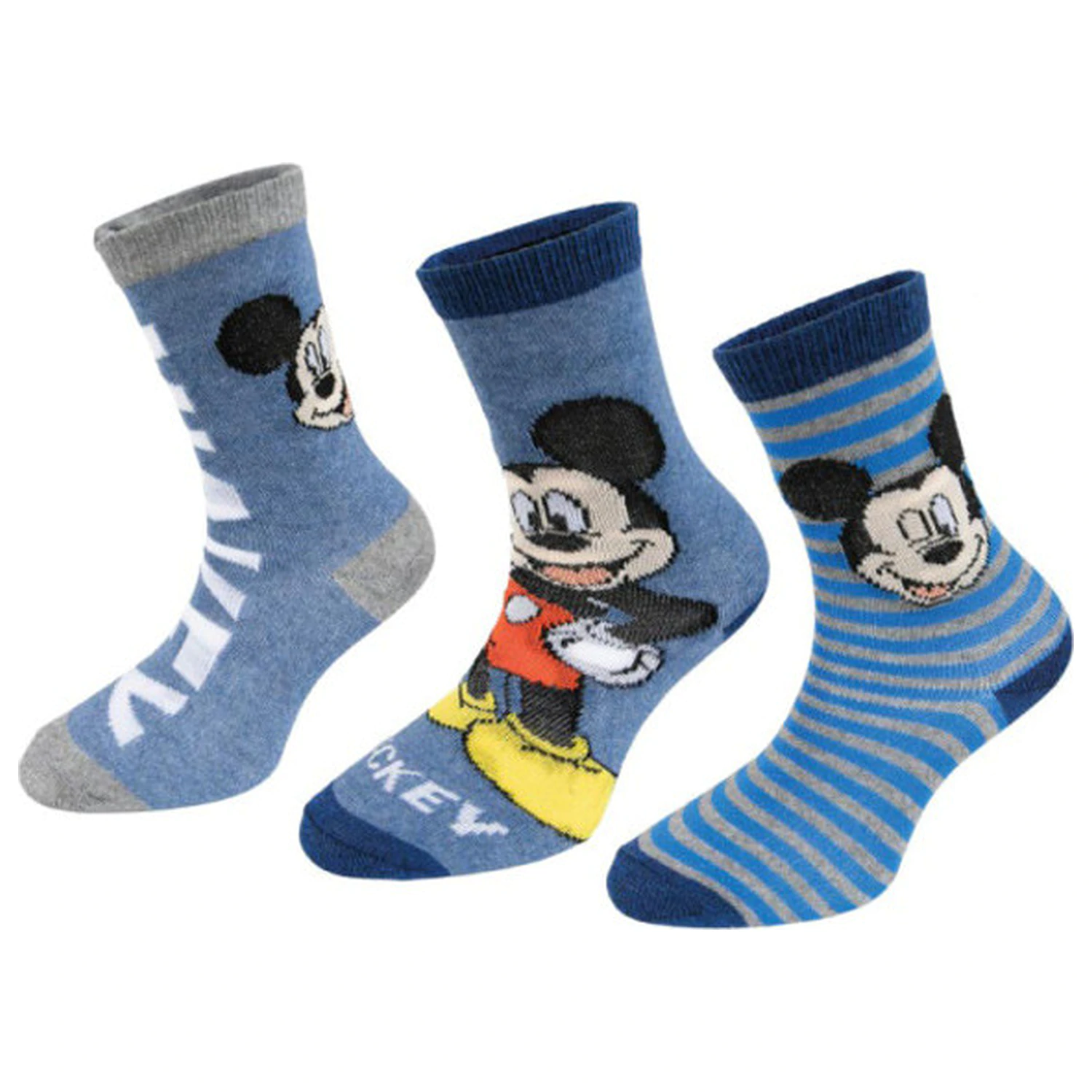 Disney Mickey Blue Stripe children's socks 31/34 product photo