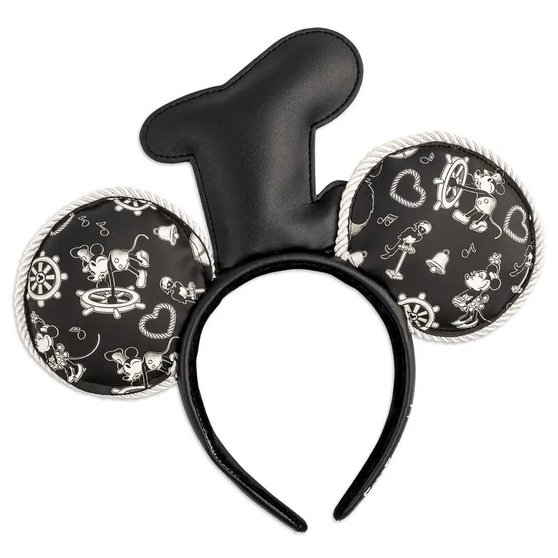 Disney by Loungefly Headband Steamboat Willie Applique Hat Rope Piping Ears product photo