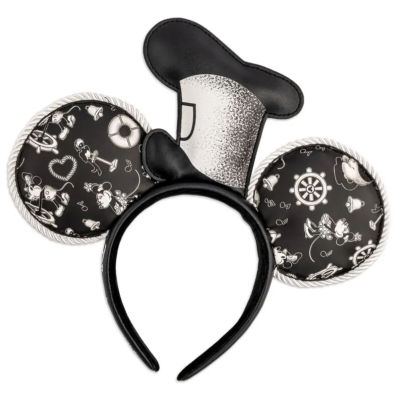 Disney by Loungefly Headband Steamboat Willie Applique Hat Rope Piping Ears product photo