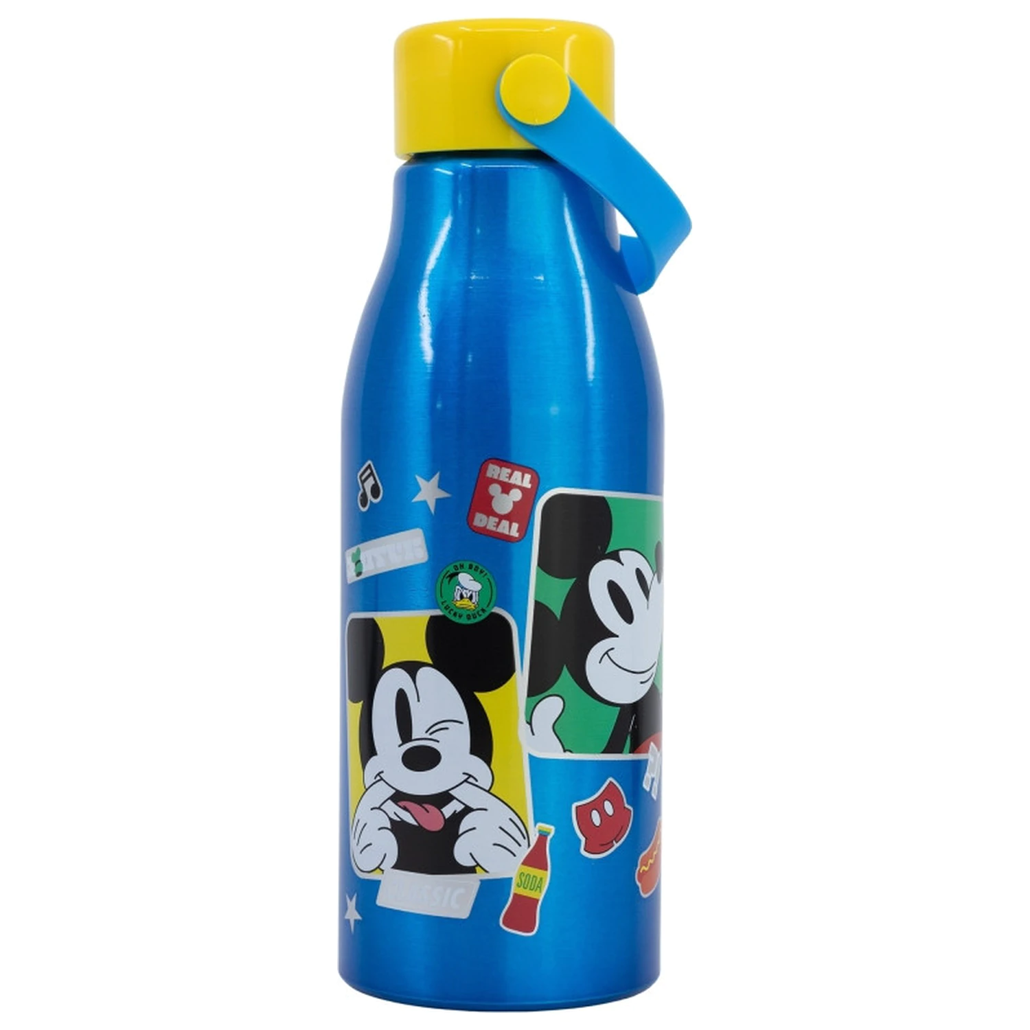 Disney Mickey Fun-Tastic Flexi Aluminum Water Bottle with Screw Cap and Hanger, 760 ml product photo