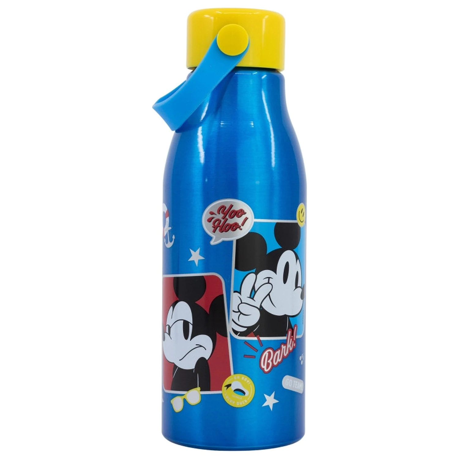 Disney Mickey Fun-Tastic Flexi Aluminum Water Bottle with Screw Cap and Hanger, 760 ml product photo