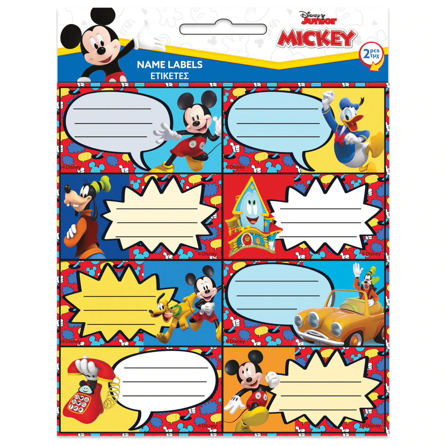 Disney Mickey Fun Times notebook label 16 pieces product photo