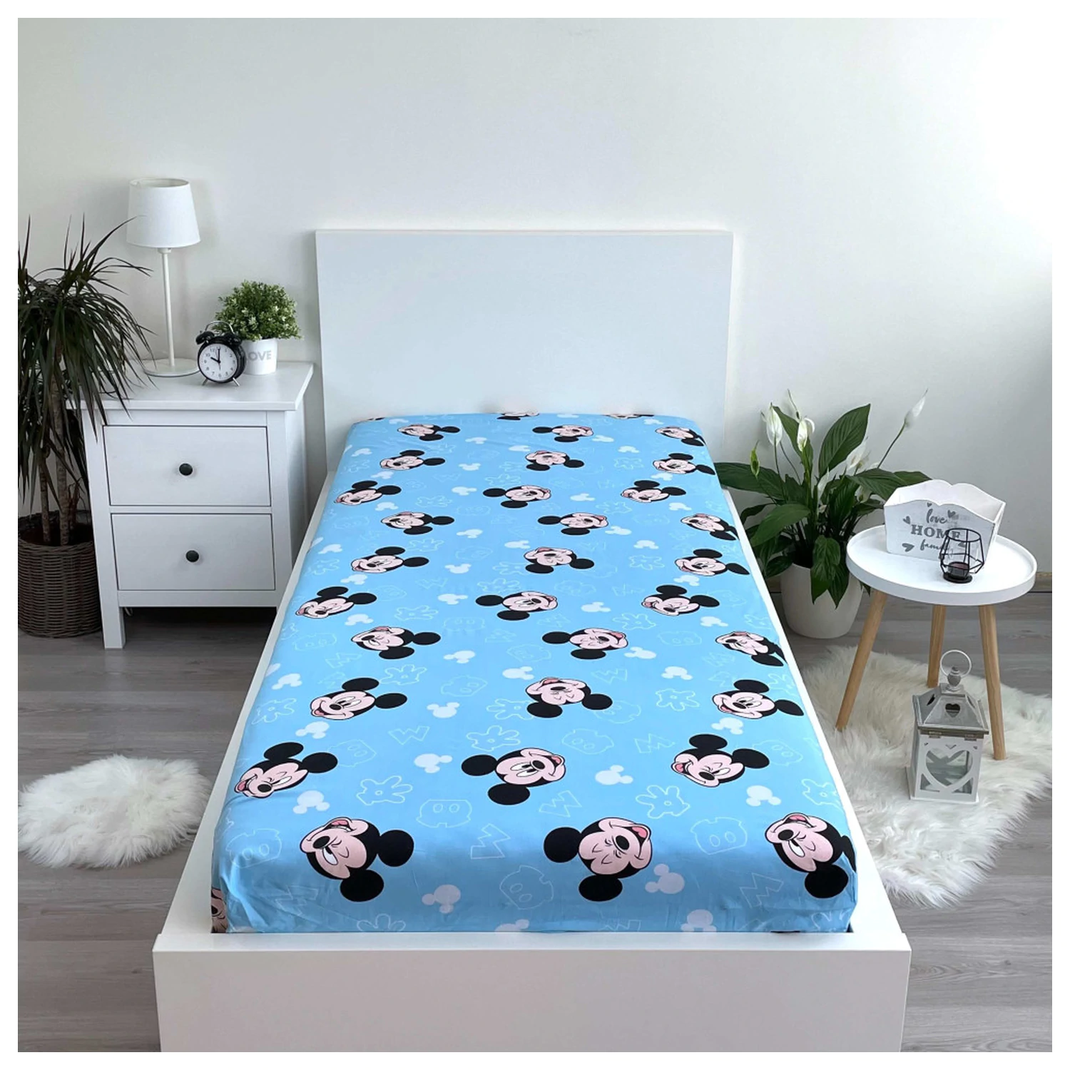Disney Mickey Funny Head Fitted Sheet 90x200 cm product photo