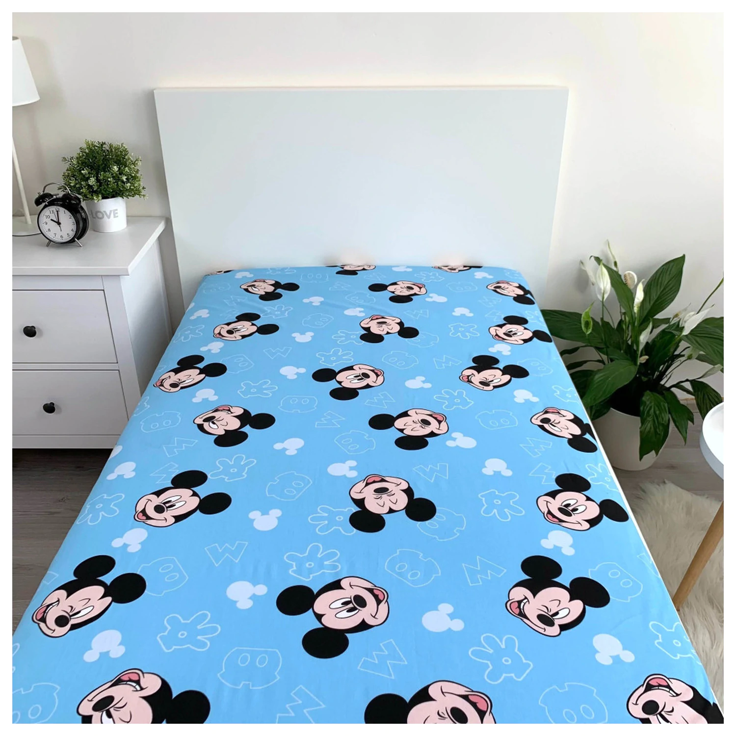 Disney Mickey Funny Head Fitted Sheet 90x200 cm product photo