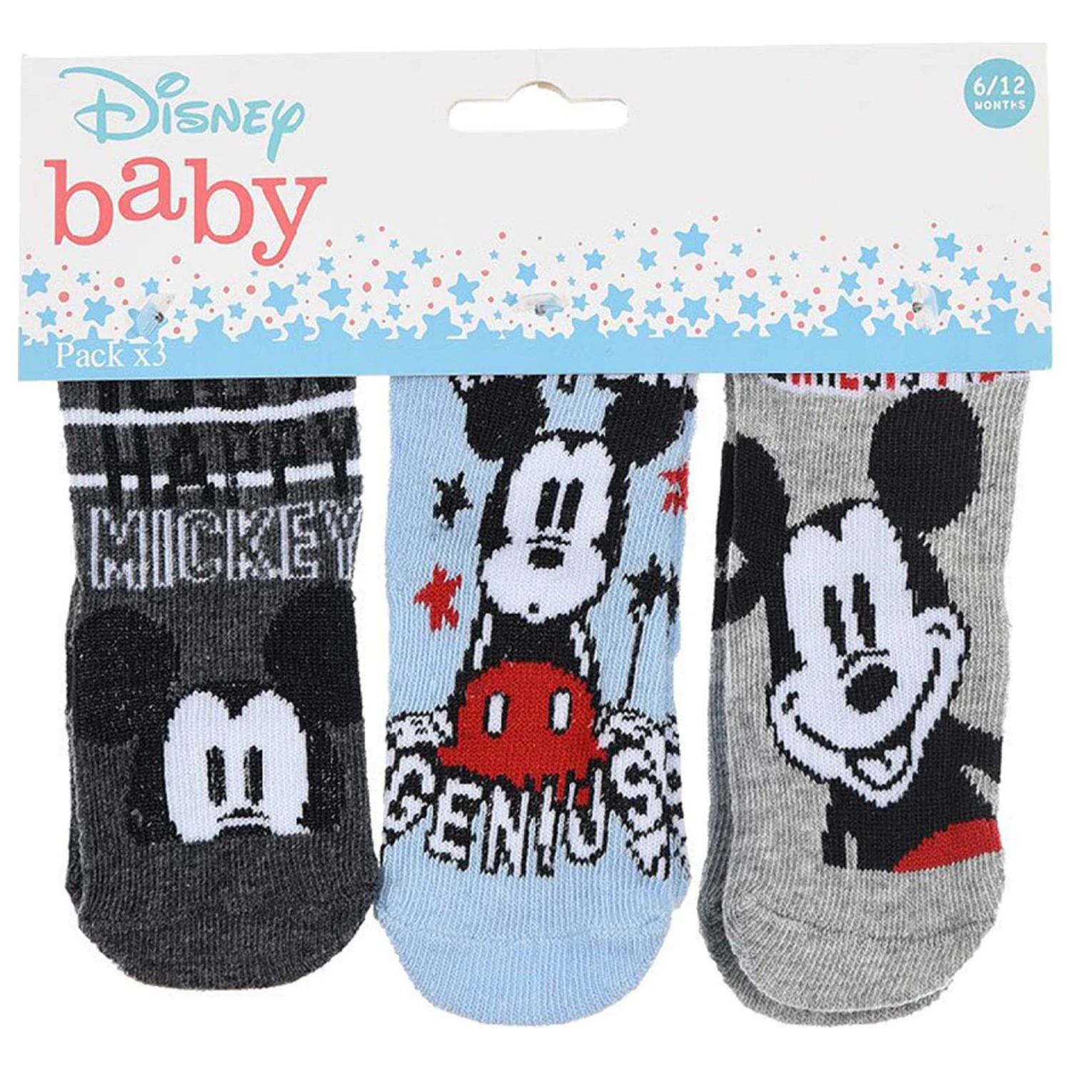 Disney Mickey Genius Blue baby socks 6-12 months product photo