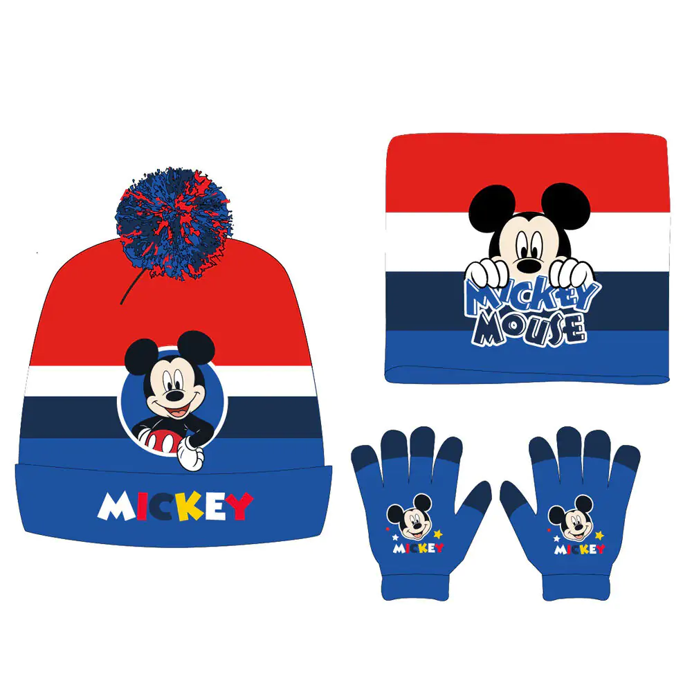 Disney Mickey snood hat gloves set product photo