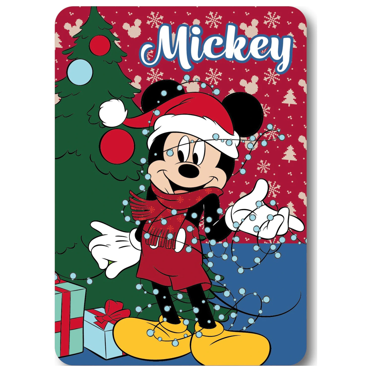 Disney Mickey Lights Christmas Fleece Blanket product photo