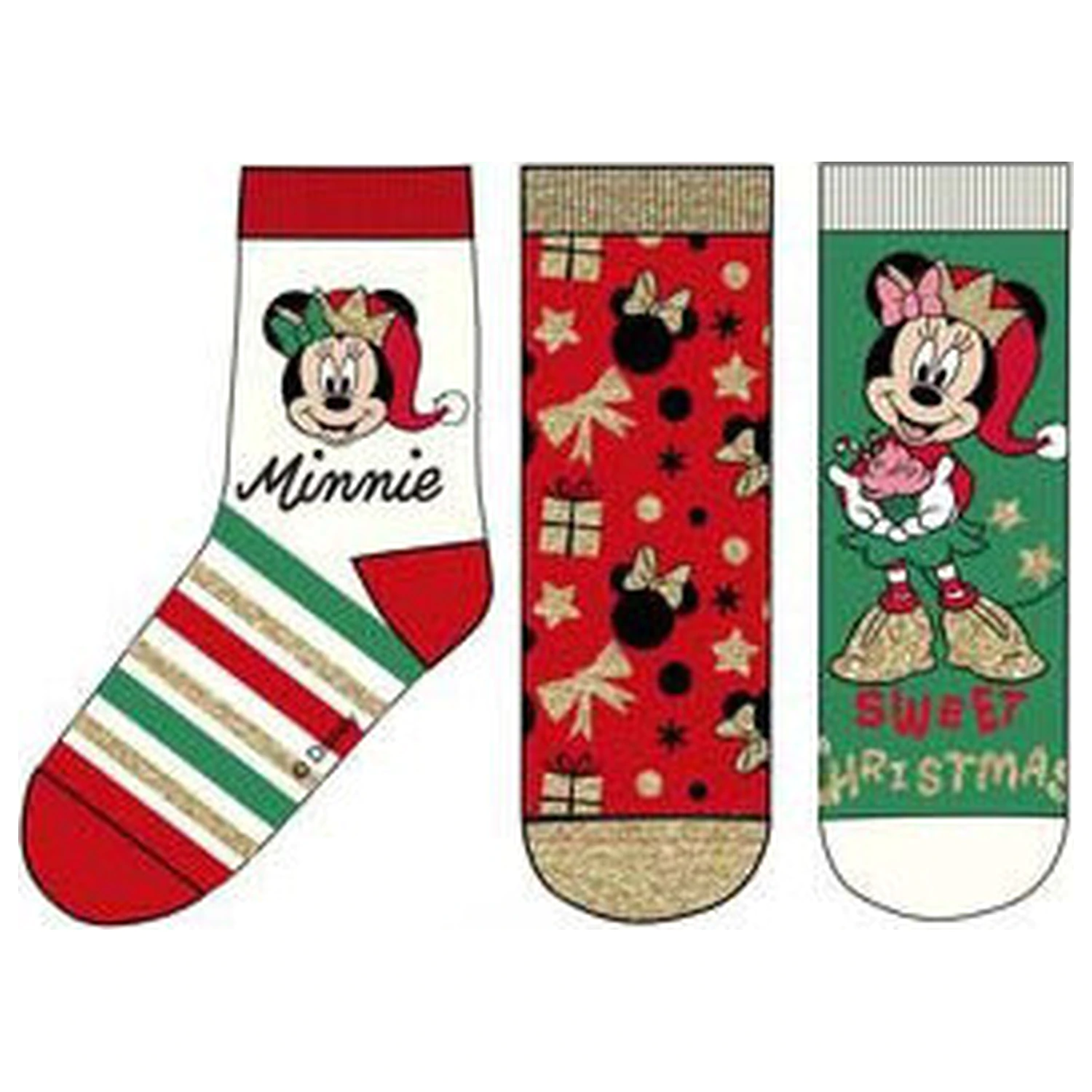 Disney Mickey, Minnie Gift Christmas Kids Socks 23/26 product photo