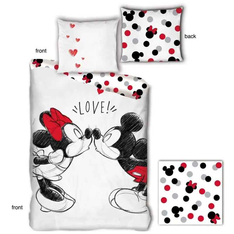 Disney Mickey Minnie organic cotton duvet cover bed 90cm product photo