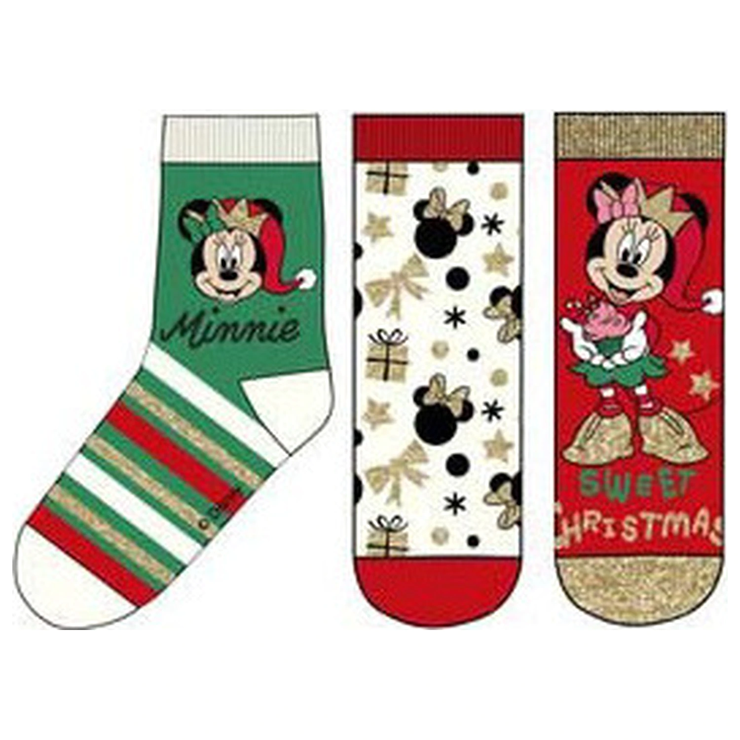 Disney Mickey, Minnie Surprise Christmas Children's Socks 27/30 product photo