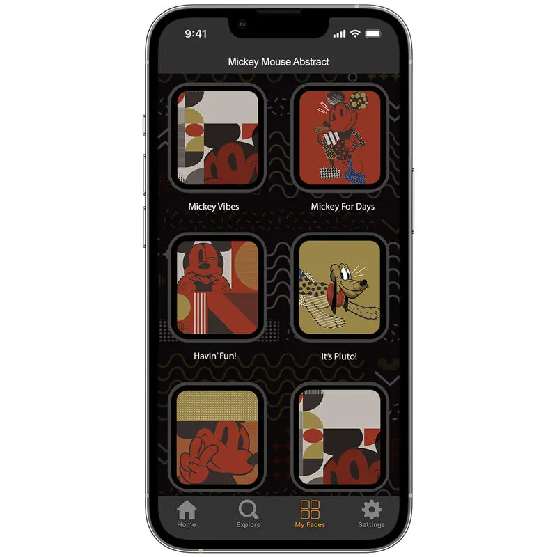 Disney Mickey Mouse Abstract Art Smartwatch strap + face designs product photo