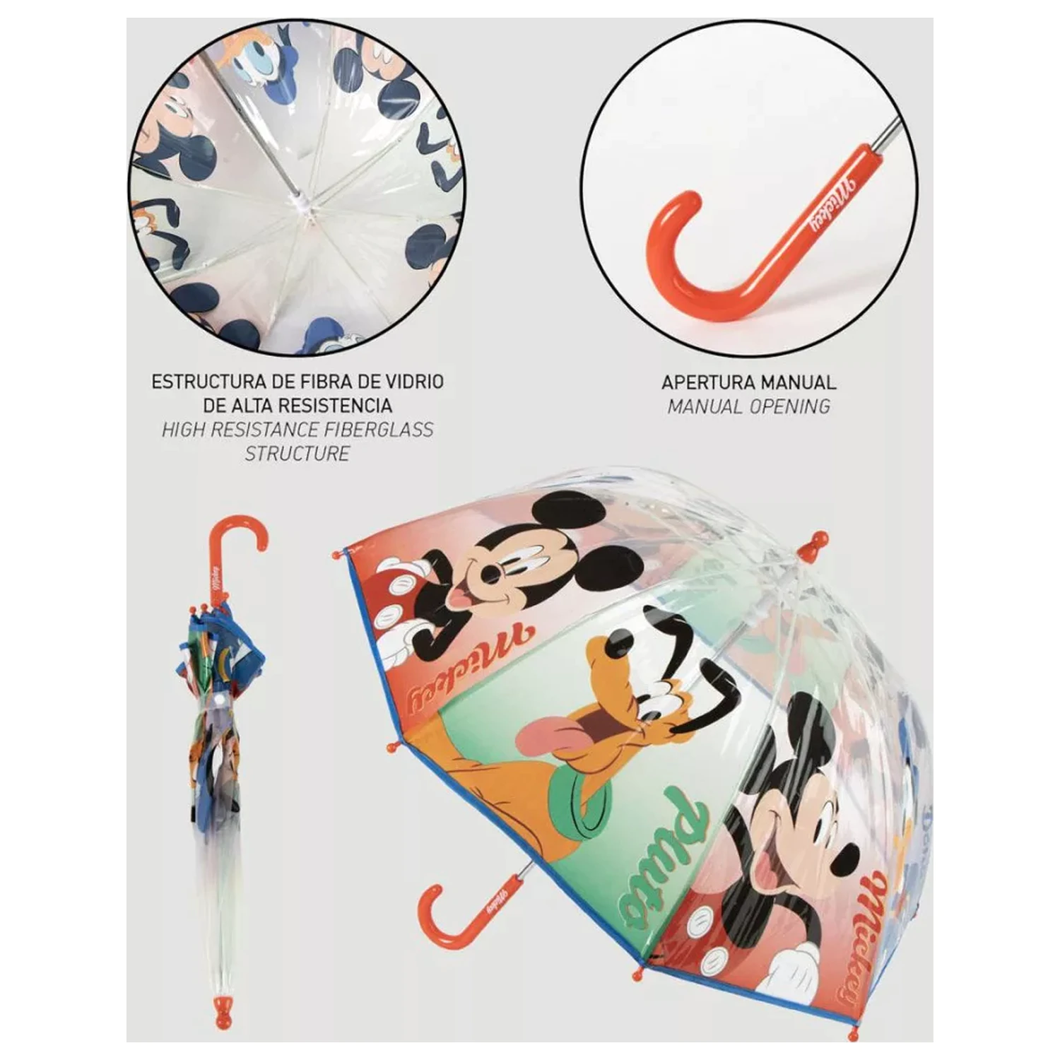 Disney Mickey Pluto kids transparent umbrella product photo