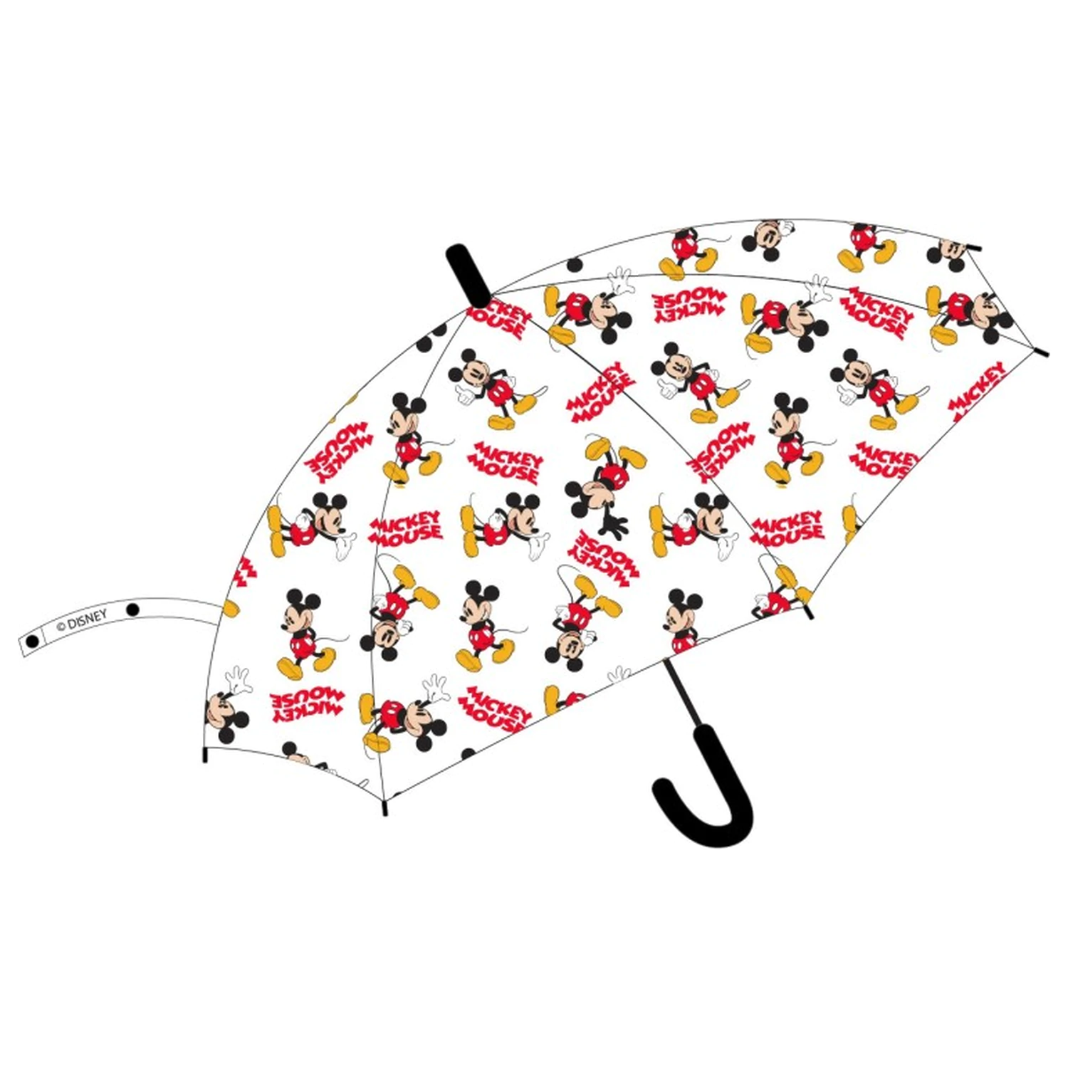 Disney Mickey Raindrops Kids' Semi-Automatic Transparent Umbrella Ø74 cm product photo